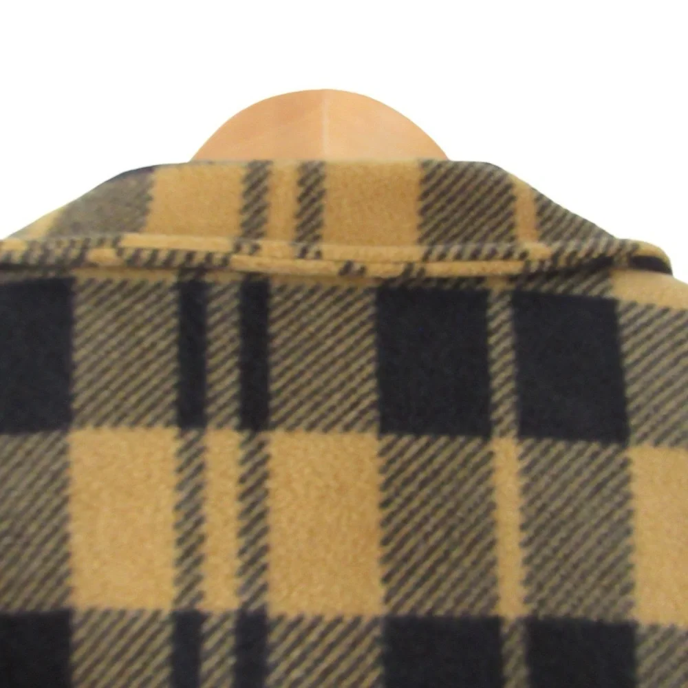 Caterpillar CAT Yellow Plaid Flannel Shirt Shacket XL Warm Button Closure Winter